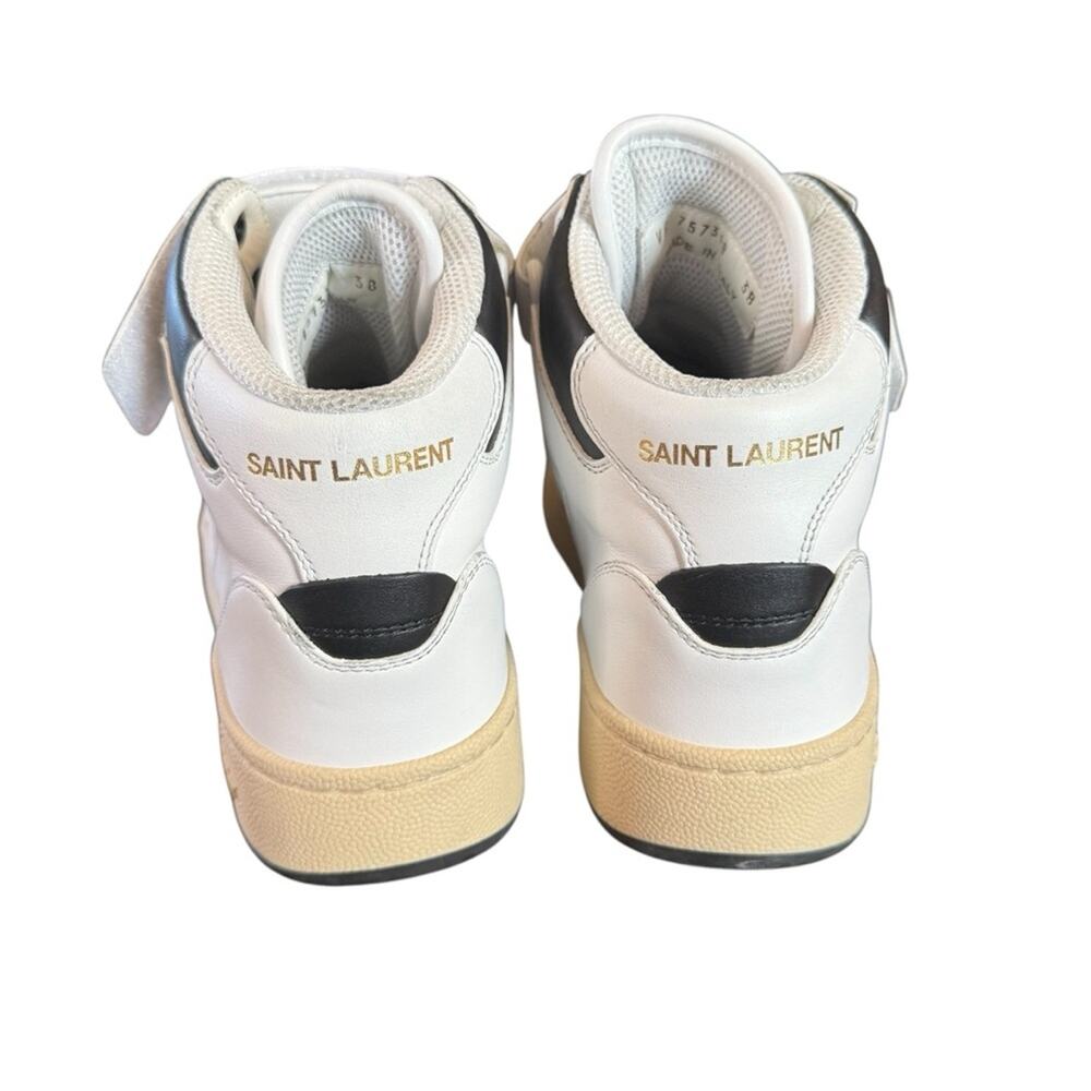 Saint Laurent  Lax Mid-top Leather Lace Up  Sneakers Trainers EU 38 US 8 - Picture 6 of 14